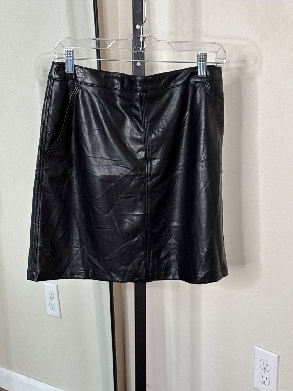 Loft Faux Leather Skirt Black Size 8